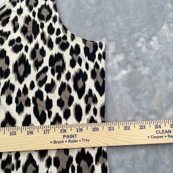 Chico's Tank Top Shell Womens 3 / US XL Animal Print Scoop Neck Nylon Stretch - Picture 8 of 13